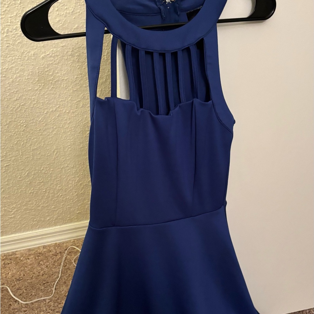 Trixxi Royal Blue Backless Dress